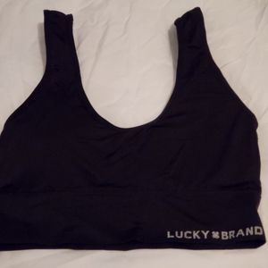 New Lucky Brand Sports Bra Medium  BLACK stretch Design